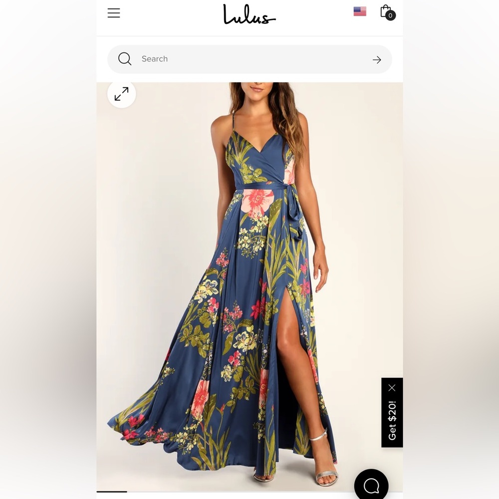 Lulus beautiful blue floral dress